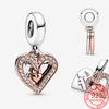 S925 Sterling Silver Entwined Hearts Double Charm Fit Original Fashion Bracelets Diy 925 Silver Girls Jewelry Gift