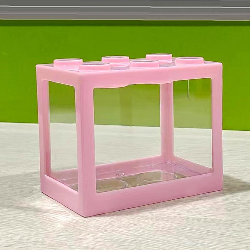 1 шт. Домашний блок Аквариум для рыбок Петушков Маленький Настольный Мини-аквариум Штабелируемый Креативный Дизайн Аквариум