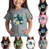 Children's Fashion Daily Printed Round Neck Short Sleeved Casual T-shirt Top