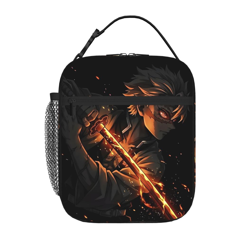 1 Piece For Students Food Container Sanemi Portable Pocket Demon Slayer Anime Zipper Closure Aluminum Foil Food Pouch For Travel