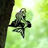 1pc, Metal Mermaid Silhouette Rustic Outdoor Home & Garden Decor Housewarming Gift for Patio Decoration And Lawn Decoration