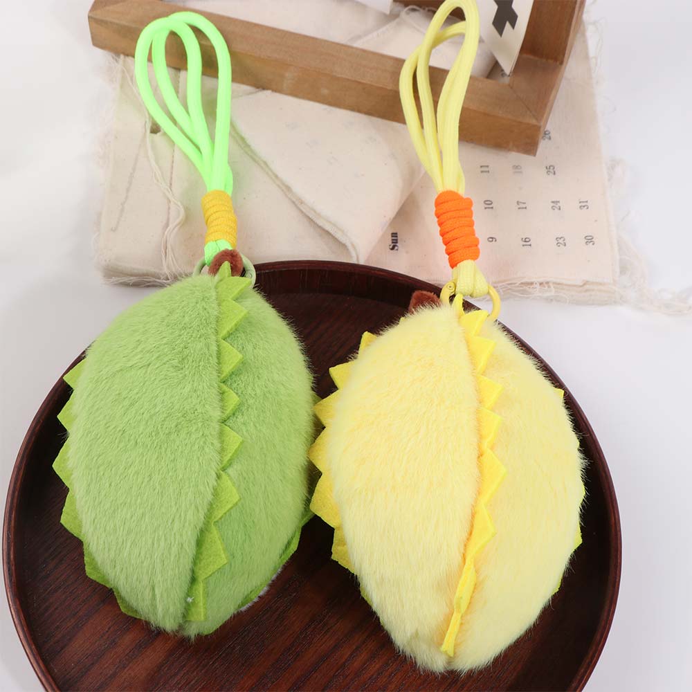 Simulation Durian Fruit Shape Plush Toy PP Cotton Fruit Durian Plush Keyring Boys and Girls