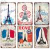 Decor Paris Vintage Tin Sign Plaque Metal Retro British Coffee Bar House Home Living Room Decorative Wall Poster
