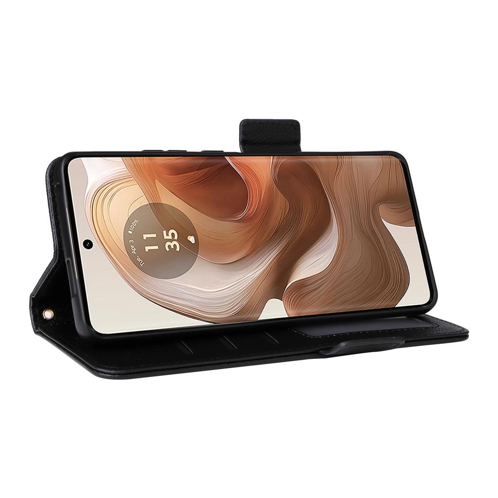 For Motorola Edge 50 Ultra 5G/Moto X50 Ultra 5G Case with Wrist Strap Litchi Texture PU Leather Wallet Phone Cover