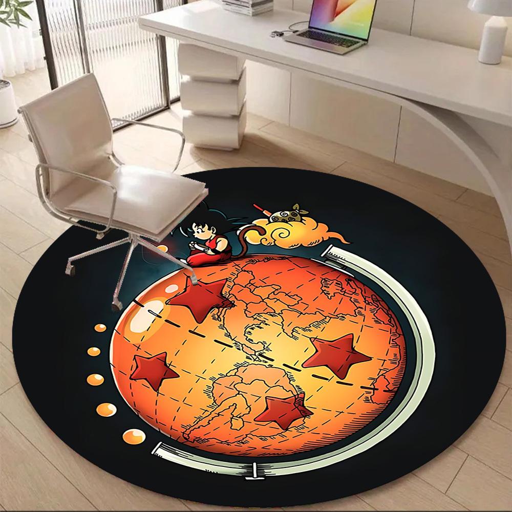 Dragon Ball Z, Earth Office Round Area Rug, Indoor Mat Suitable For Office, Under Office Chairs Bedroom Living Room Home Decor, DT1212063