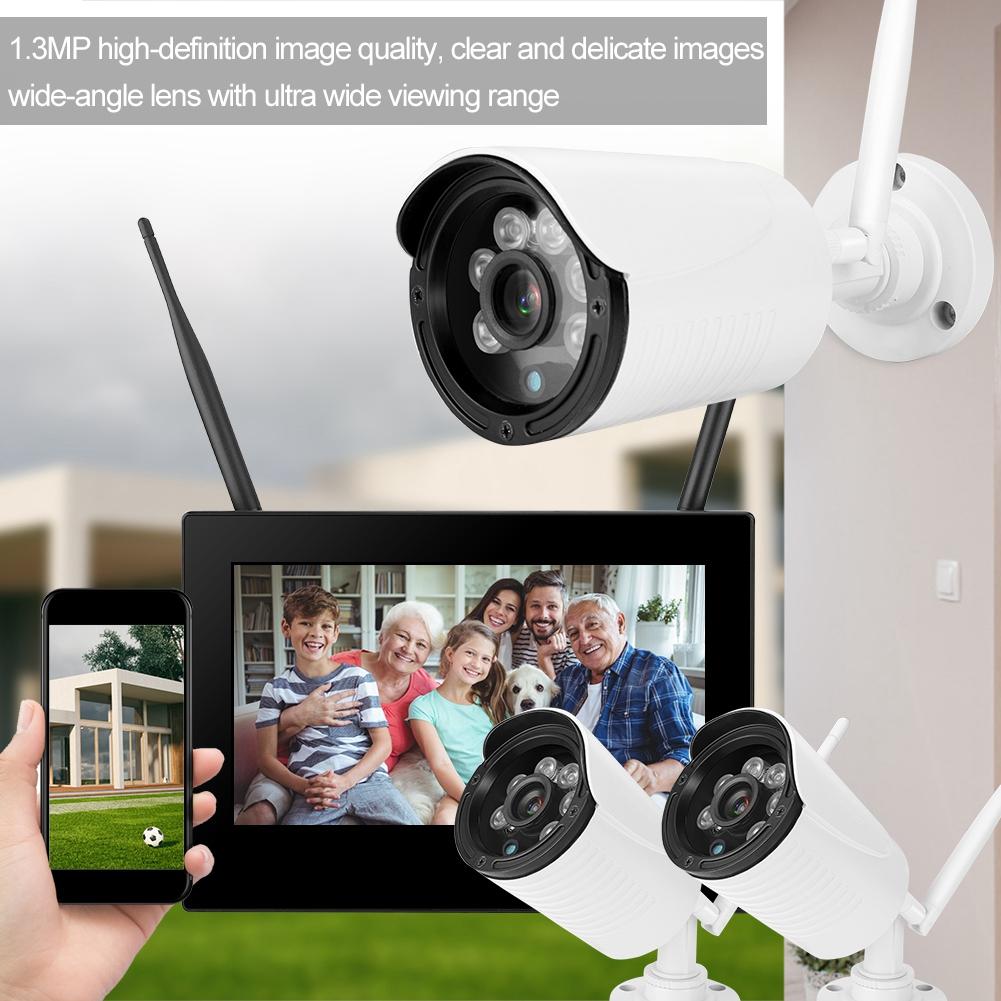 10-дюймовый 1,3-мегапиксельный HD беспроводной WIFI-детский монитор с 3 камерами, умный видеорегистратор, домашняя система безопасности