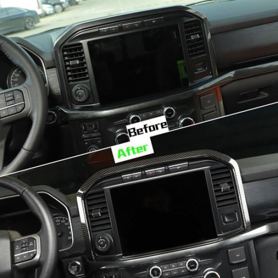 Накладка-рамка навигации центральной консоли из углеродного волокна для Ford F150 21+