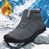 Winter Snow Boots Men Lace-up Anti-slip High Top Keep Warm Plush Ankle Boots Men Flat Soft Breathable Outdoor Hiking Shoes Men
