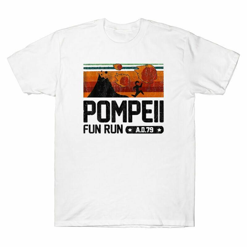 Pompeii Fun Run 79 AD Retro Vintage T-Shirt Men's White Shirts Short Sleeve Top Unisex T-Shirt