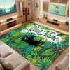 Cat Theme Crystal Velvet Floor Rug Personalized Custom Name Text Warm Carpet Home Decoration