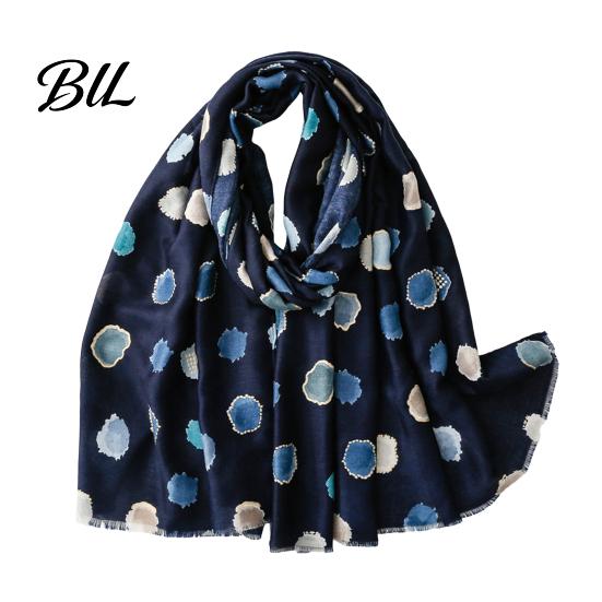Polka Dot Shawl Wrap Silk Scarf for Women, Lightweight Tassel Shawl, Elegant Soft Breathable Winter Warm Neck Wraps Spring Summer Autumn Winter,