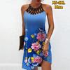 Летнее модное сексуальное платье без рукавов, мягкое повседневное платье с 3D цветочным принтом, платье на бретельках без рукавов, летнее платье на подтяжках