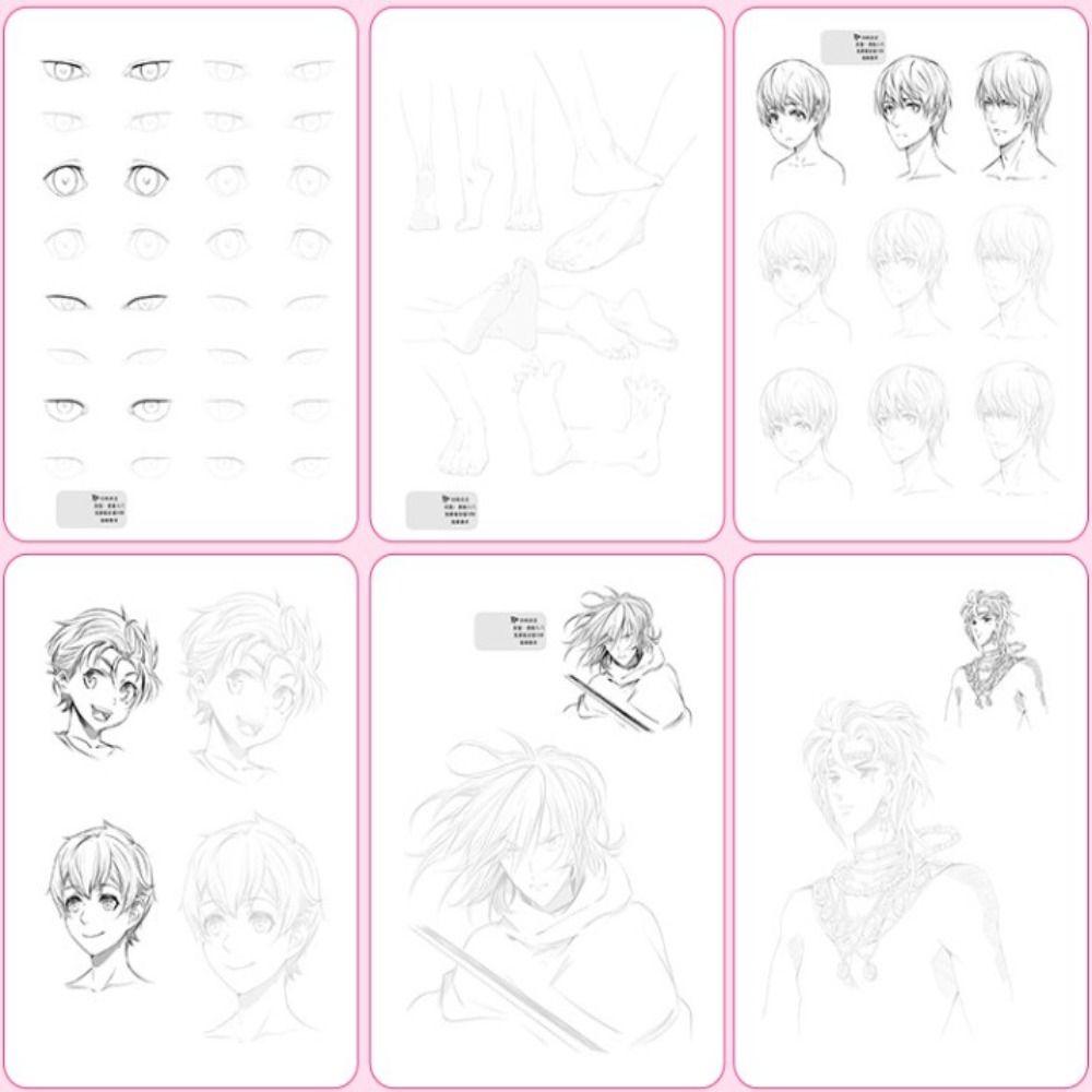 Girl Boy Line Draft Tracing Book Novice Comics Hand Drawn Book Anime Sketch Tutorial Book Student