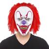 Scary Halloween Clown Masque with Red Hair Full Head Adult Evil Joker Latex Masque for Halloween Party Cosplay Masquerade Costume