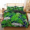 Пододеяльник с изображением животных джунглей King Queen Tropical Plants Palm Leaves Комплект постельного белья для детей Tiger Wildlife 2/3 шт. полиэстеровый пододеяльник