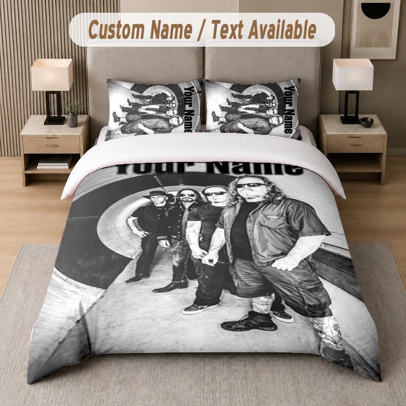 Custom Name Böhse Onkelz 3Pcs Duvet Cover Set Personalized Text Bedding Pillowcases Bedroom