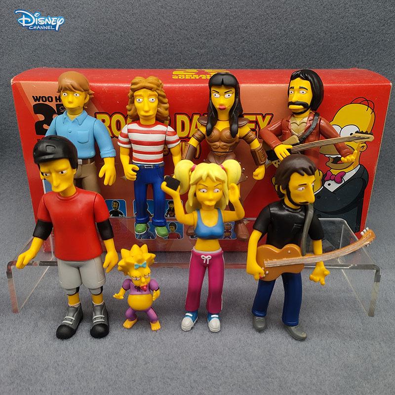 Disney 8 шт./компл. Фигурки Симпсонов Мастера Набор в коробке Декор для спальни, гостиной, рабочего стола мультфильм