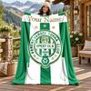Ferencvarosi TC Custom Name Flannel Blanket Personalized Soft Warm Plush Throw Blanket Customized Gift for Family Friends