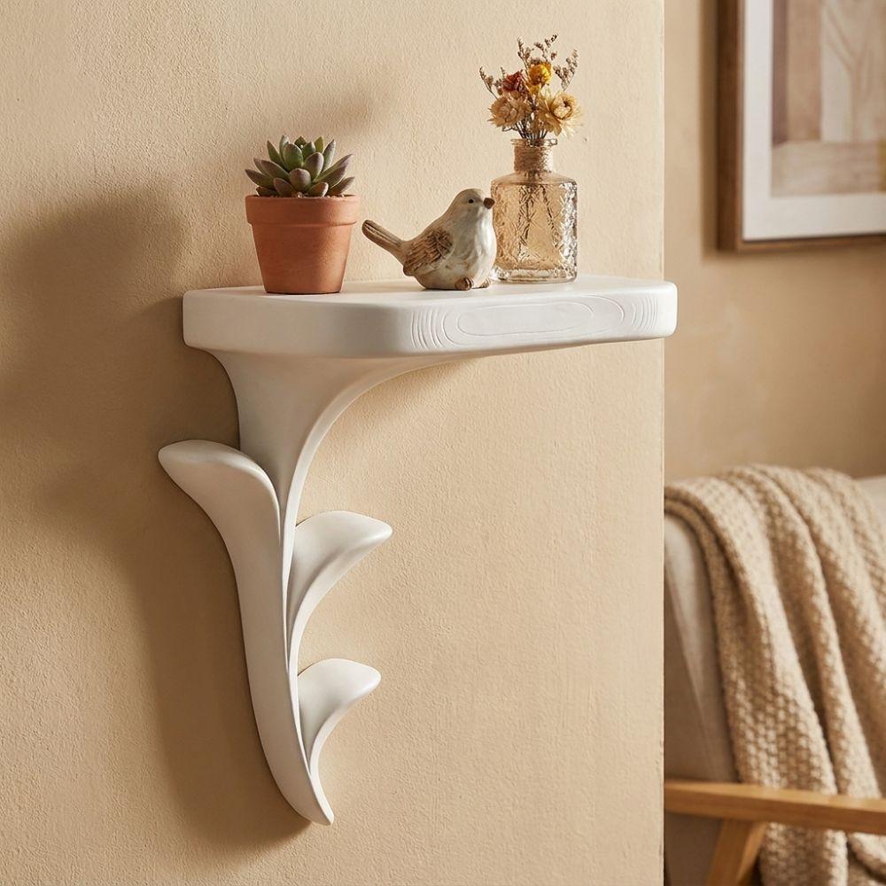 Plant Style Wall-Mounted Storage Rack 3D Printed Green Plant Display Stand Living Room