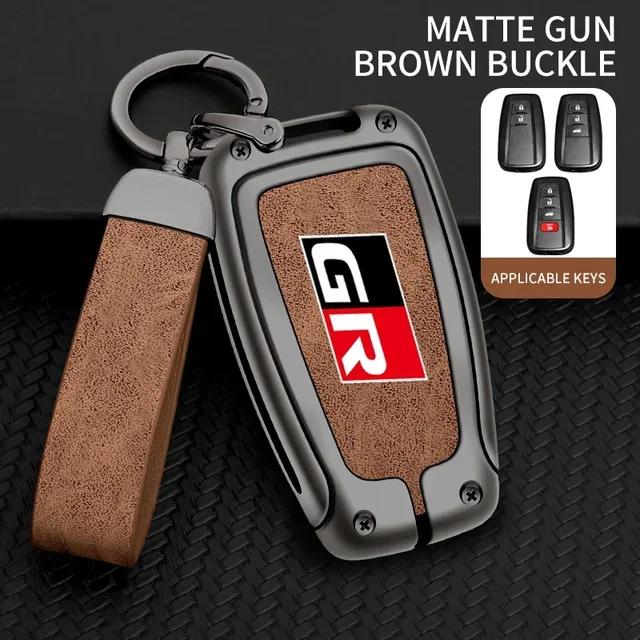 UWSY2 Auto TPU Zinc Alloy Key Case Bag For Toyota GR 86 Supra Yaris RAV4 Prius Corolla C-HR Camry Auris Car Key Chain Metal Key Shell