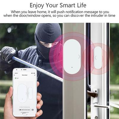 Tuya Zigbee Дверной и оконный магнитный датчик Беспроводное подключение Умный дом Беспроводные дверные детекторы Дверная магнитная автоматизация