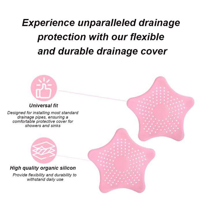 Filtre évier - AIMOONSA - Étoile de mer - Silicone - Lot 2 - Rose