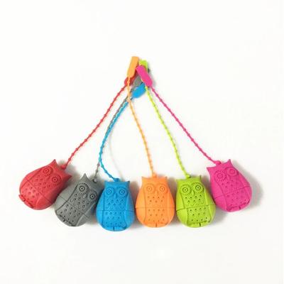 Ситечко для чая в форме совы из пищевого силикона, креативный фильтр-диффузор, забавный заварник для листового чая