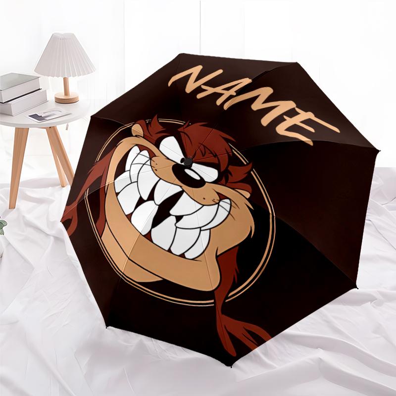 Personalized Name T-Taz Print Umbrella - Automatic Open/Close, Eight-Rib Durable Frame, Automatic Folding Umbrella