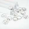 12pcs / lot Bohemian Vintage Silver Twelve Constellation Joint Ring Set Women Wedding Birthday Banquet Jewelry Accessories