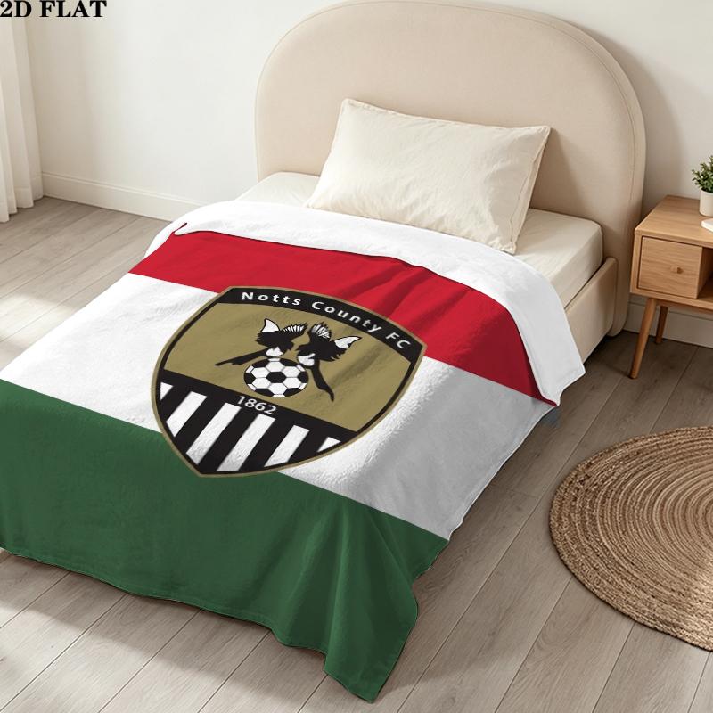 Notts County FC Print Flannel Blanket, High quality Comfortable for All Seasons, Home Decor, Warmth and Comfort, Perfect for Christmas Gifts