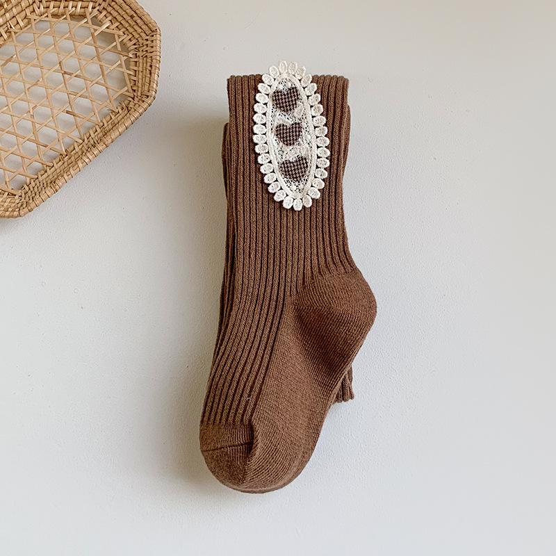 Warm Knitted Girls Pantyhose Spring Autumn Cotton Baby Tights Heart Flower Girls Leggings Kids Children Tights