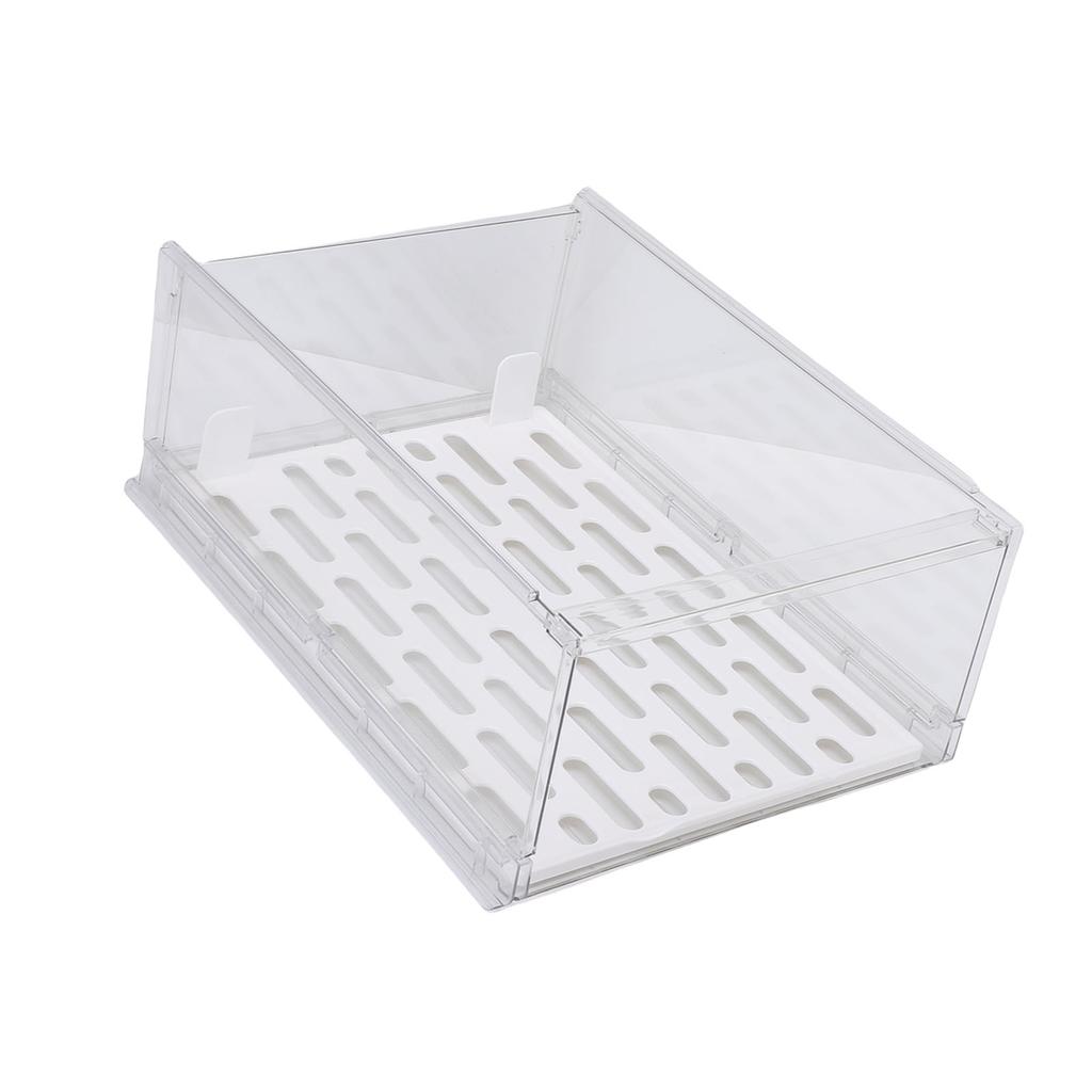 Closet Storage Box PET Stackable Clear Shelf Organizer Drawer Storage Bin for Wardrobe Bedroom Cupboard Kitchen