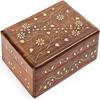 Деревянная шкатулка для украшений, органайзер для украшений, шкатулка для сувениров ручной работы (6x4 дюйма)