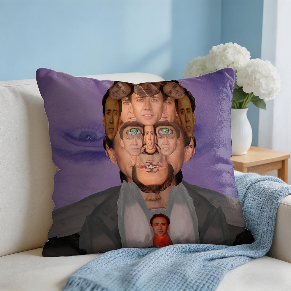 Nordic Style Nicolas Cage Rabbit Cushion Cover Square Pillow Bedroom Sofa Leisure Comfort Living Room Home Decoration X