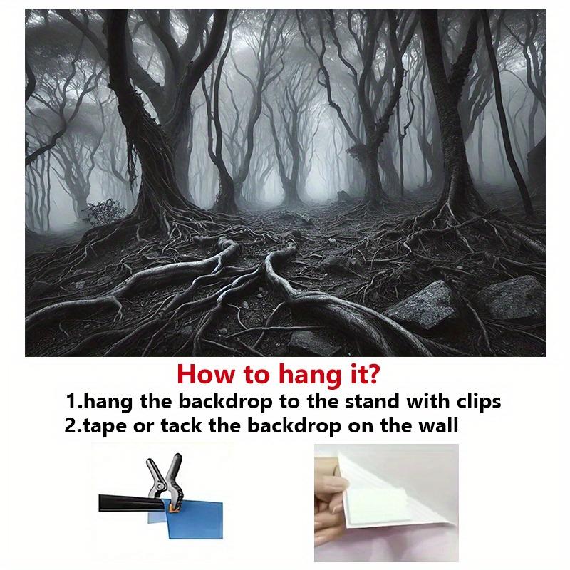 Misty Forest Background Banner - 8x6 feet polyester wall hanging, suitable for living room, bedroom, and officezyc