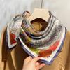 Spring Plain Crepe Satin New Return To Nature Printed Silk Scarf Women's High-end Mulberry Silk Square Scarf Shawl