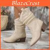 And New Autumn 2025 Spring Round Head Leather Face White Cover Fashion Womens Large Medium Sleeve Boots Women Boots