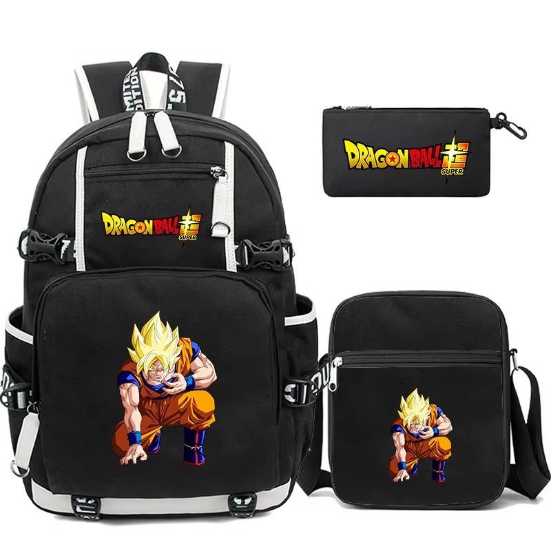 Student Backpack Set: Multifunctional, lightweight casual backpack with anime prints, featuring an ergonomic design