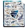 Shark pattern flannel blanket cartoon print portable soft blanket