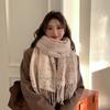 Windproof Winter Cashmere Scarf Korean Style Women Plaid Shawl Fashion Wool Tassel Scarf  Female
