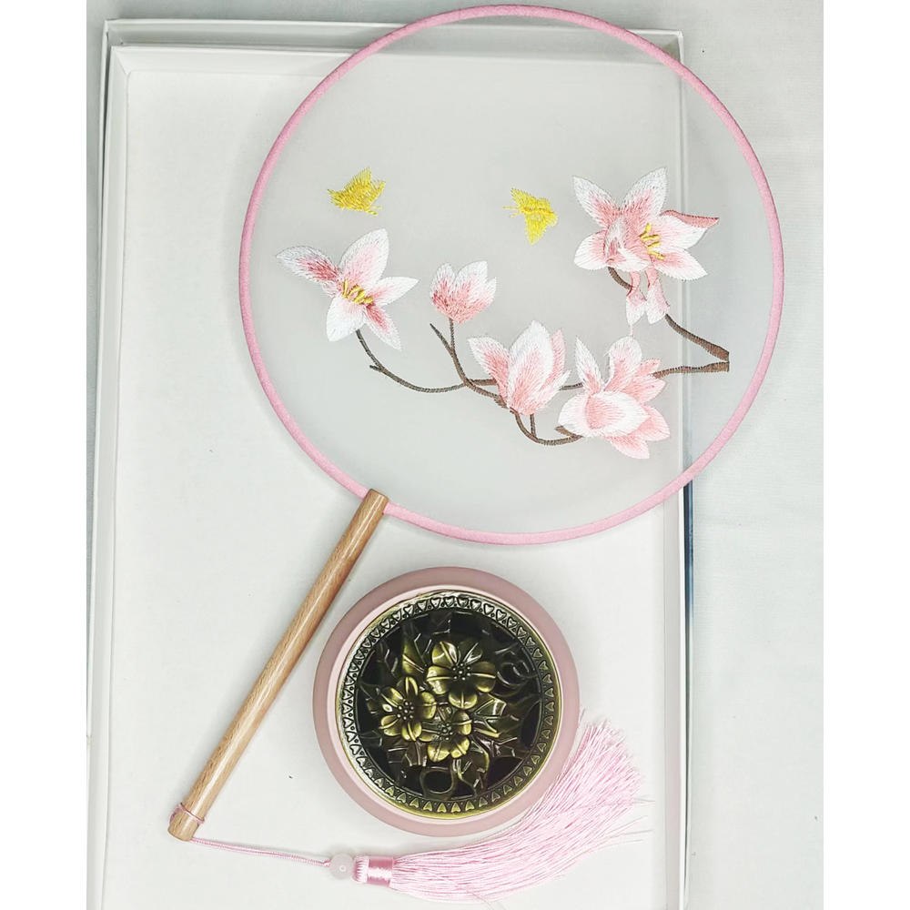 Китайский веер оптом полупрозрачный длинный веер с кисточками для танцев женский костюм ханьфу чонсам вышивка маленький круглый веер