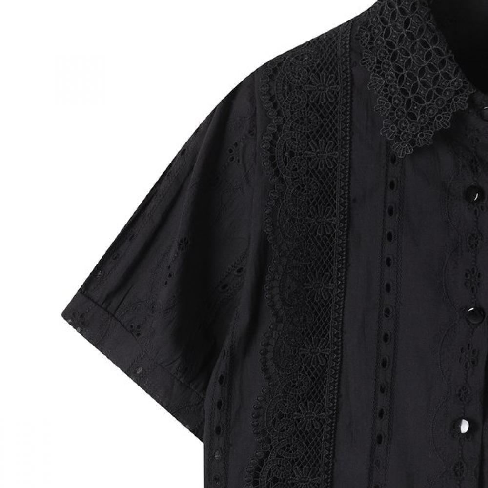 Ggpx Collar Neck Lace Button Shirt Gp6sh014f