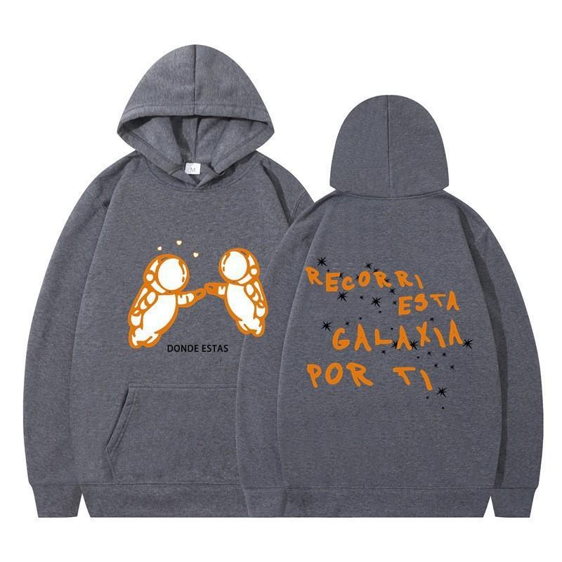 2026 Unisex Oversized Hoodie With Astronaut Print Cartoon Design Lightweight Casual Sweatshirt Fall Outdoor Daily Wear