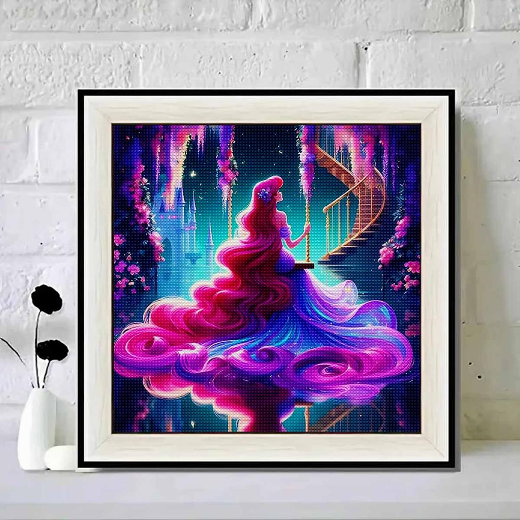 5D DIY Diamond Painting Decorative Mermaid Princess Full Round Drill Scenery Diamond Embroidery Cross Stitch Kits Home Decor Gift