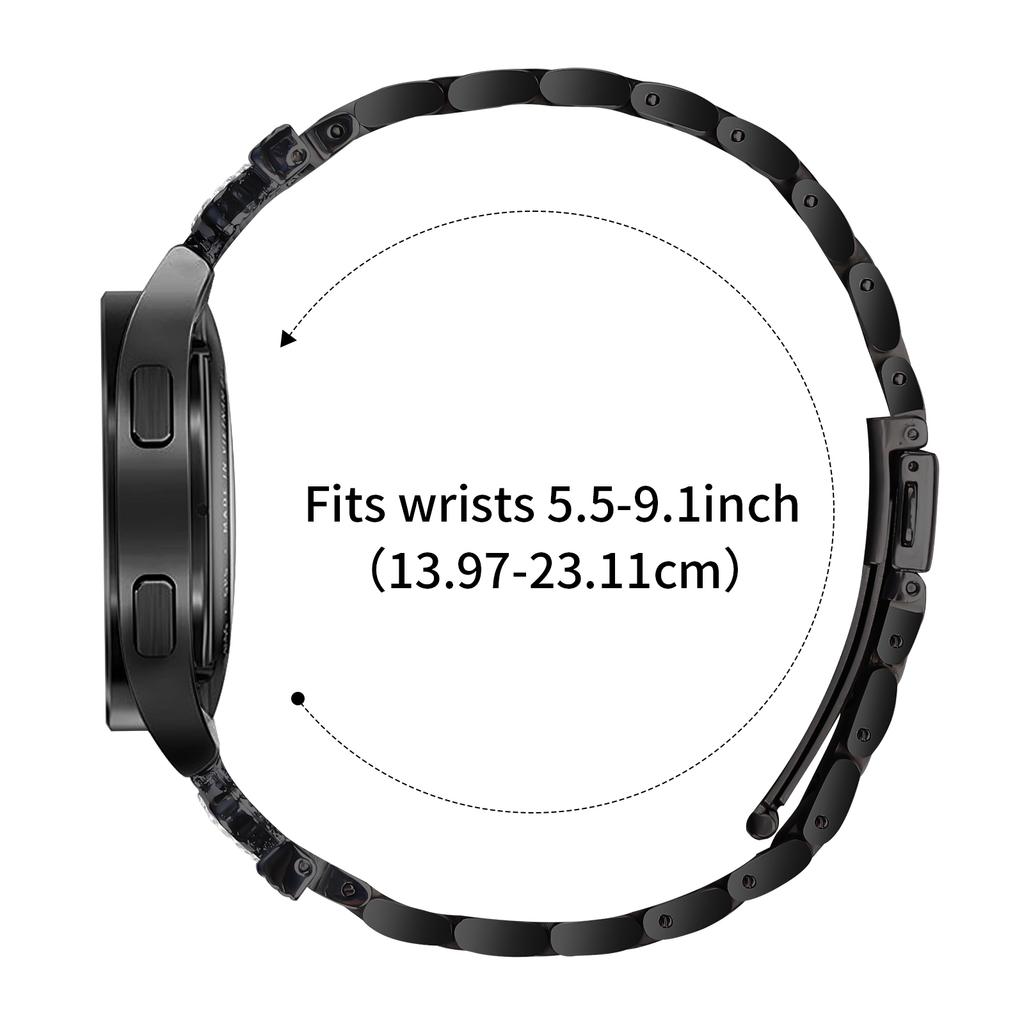 Stainless Steel Strap for Garmin Approach S40/Forerunner 158 Watch Band Crown Shape Rhinestone Decor