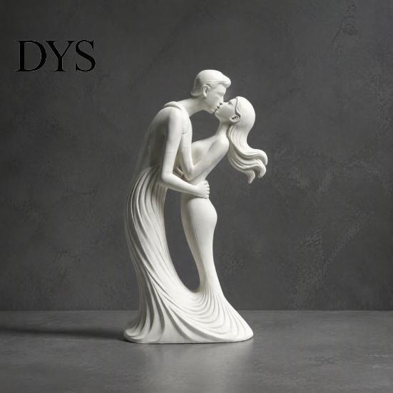 Эстетичная скульптура с плавными линиями, 3D-печатное украшение «Целующаяся пара», Современная минималистичная статуэтка любви, Подарок на помолвку для него и нее, Романтичный
