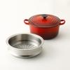 Le Creuset Кастрюля кухонная двухручная вишневая 22 см Специальная пароварка IT Духовка Чугунная эмалированная кастрюля Набор, Набор, 2 предмета, кастрюля, 22 см, красная, Набор, Газовая,