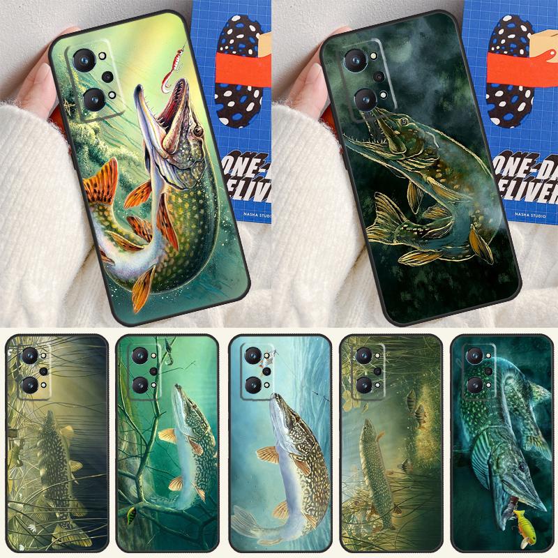 Рыболовная приманка Щука Для Realme C55 C67 C61 C75 C53 C51 C21Y C25S GT 6 6T 5 GT7 Pro 10 11 12 13 14 Pro Plus Чехол