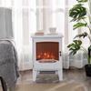 Electric Fireplace Stove, Free standing Fireplace Heater with Realistic LED Flame Effect, Overheat Safety Protection, 900W/1800W, White