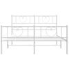 Metal Bed Frame with Headboard and Footboard White 140 x 190 cm